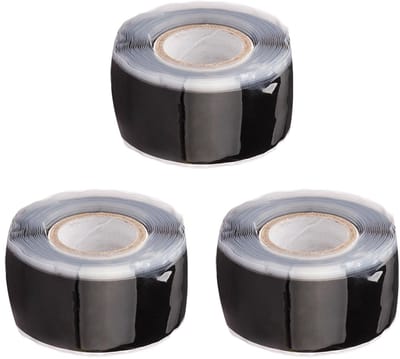 Multifunctionele Isolerende Siliconen Band voor Elektricien - 3 Stuks Zelfsmeltende Tape voor Draad, Buizen en Waterleiding Lekkages (Zwart)