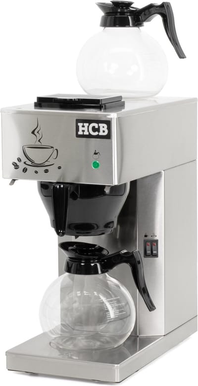 HCB® - Professionele Horeca Koffiezetapparaat - 1,8 liter - 230V - RVS / INOX - Filter machine voor koffie - Filtermachine - Filterkoffie - 40.5x20.5x45.5 cm (DxBxH) - 9 kg - 1713