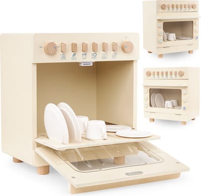 Mamabrum Houten vaatwasser speelgoed voor kinderen met accessoires, keukengerei speelgoed, speelgoedapparatuur voor kinderen, rollenspel, keuken, rollenspel, keukenset