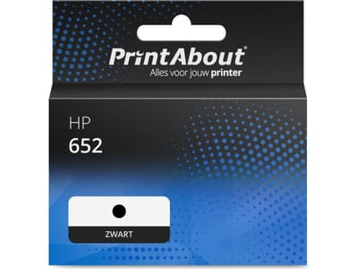 PrintAbout huismerk Inktcartridge 652 (HF6V25AEPA (nr. 652)) Zwart Geschikt voor HP