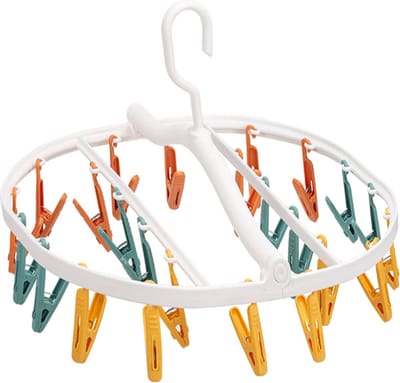 klemmen met antislip - Sokdroger - pantalonhanger – kledinghanger - draaibaar en opvouwbaar - meerdere rokhangers met clips - anti-slip - voor sokken ondergoed schoen inlegzolen babykleding hoeden