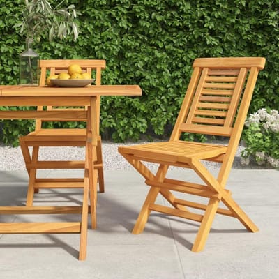 Tuinstoelen Hout - Stoelen Tuin - Buiten Zitten - Massief Teakhout - 47 x 63 x 90 cm - Houtkleur