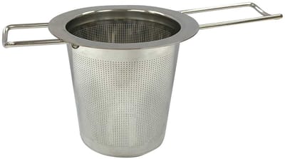 Kinghoff - Theezeef - Thee Infuser - Thee Kruiden Infuser - Kopje Thee Zetten Herbruikbaar - Compact Thee-ei Filter - Duurzaam - RVS - Ø7.4 x 6.5 cm - Zilver