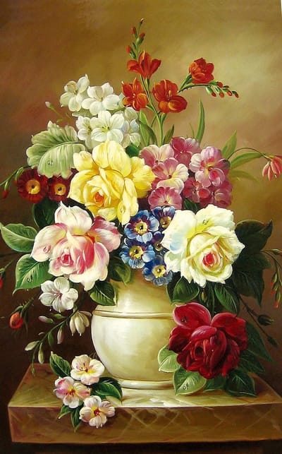 JigSaw Vaas met Bloemen Legpuzzel 1000 Stukjes Puzzel 50 x 70 cm Puzzle Vanaf 14+