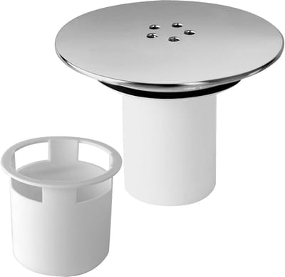 Dailygoods- Doucheafvoerdeksel Verchroomd - Vervanging Douche-Sifondeksel - Geurremmende Kern - Eenvoudige Reiniging - 115 x 115 x 95 mm - Roestbestendig