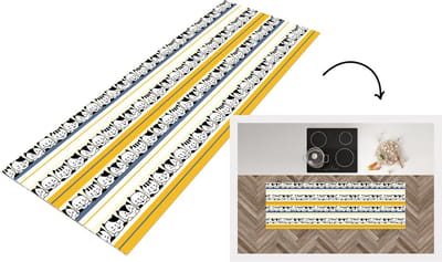 Keukenloper - Loper keuken - Kat - Patronen - Huisdieren - 150x50 cm - Keukenloper vinyl