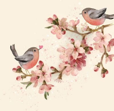 Servetten 33x33cm 20 stuks Atelier Cherry Blossom Love