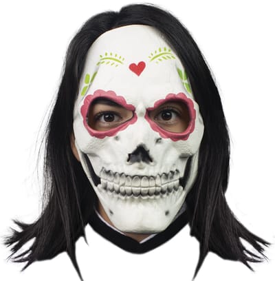 Partychimp Scary Catrina Gezichts Masker Halloween Masker voor bij Halloween Kostuum Volwassenen - Latex - One-size