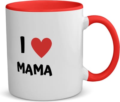 Akyol - i love mama koffiemok - theemok - rood - Moeder - de liefste mama - moeder cadeautjes - moederdag - verjaardag - geschenk - kado - 350 ML inhoud
