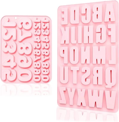 Set van 2 Siliconen Mallen voor Letters en Cijfers, A-Z & 0-9, Ideaal voor Chocolade, Snoep en IJsblokjes Maken