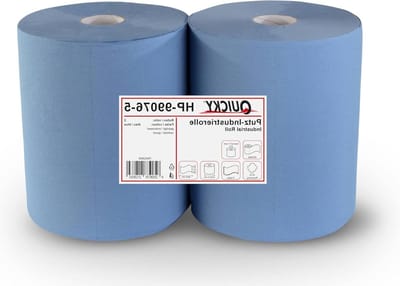 2-laags Rec. Blauw Poetsdoekrol - absorberend - perfect voor werkplaats en keuken - 2 rollen elk 500 vellen