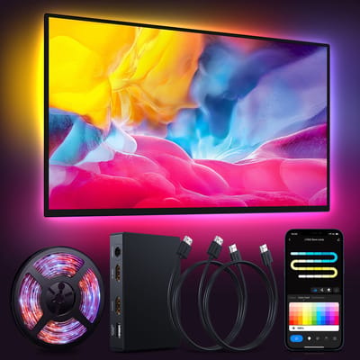 EDUP TV Backlight met HDMI Sync Box – RGBIC LED Strip – 3.8m – 55-65 inch – 4K 60Hz