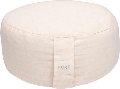 Meditatiekussen eco linnen naturel rond - Pure | Yoga kussen