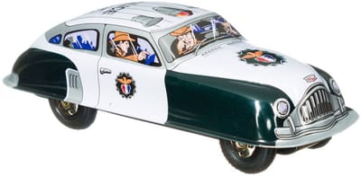 St. John Blikken Auto - Police Car - 19cm – Handgemaakt - Collectors item - Luxe cadeauverpakking