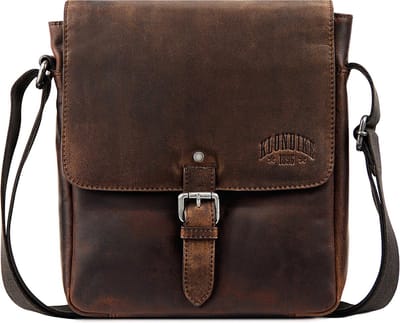KLONDIKE 1896 Schoudertas Digger Erin Shoulderbag with Flap Dark Brown Bruine