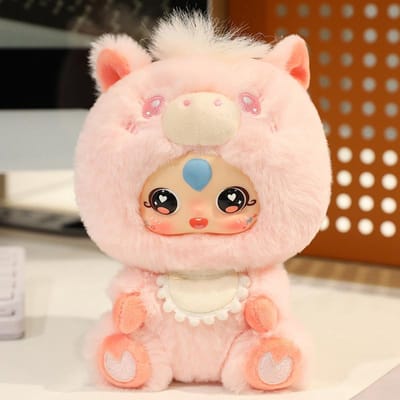 Schattig Kleurrijk Cartoon Pony Pluche Speelgoed Vinyl Gezicht Knuffeldier Creatief Verjaardagscadeau voor Kinderen Tas Hanger Decoratie 15cm roze