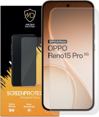 MobyDefend Screenprotector - Geschikt voor Oppo Reno15 Pro - Case-Friendly Screensaver - Gehard Glas