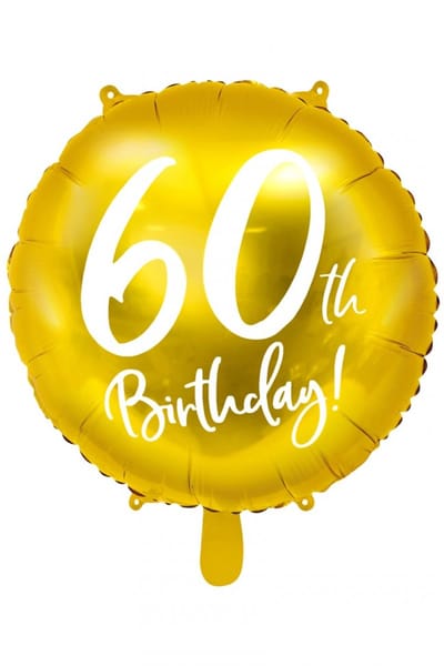 Folieballon 60 jaar goud verjaardag - 60th birthday - jubileum - 45cm.