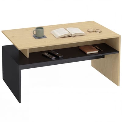 HOMCOM - Salontafel - MDF - 95 x 55 x 50 cm - Natuurlijk hout