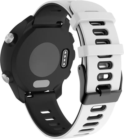 Siliconen bandje - geschikt voor Garmin Vivoactive 4 / Venu 3 / Venu 2 / Forerunner 255 / Forerunner 265 / 570 (47mm) - wit-zwart