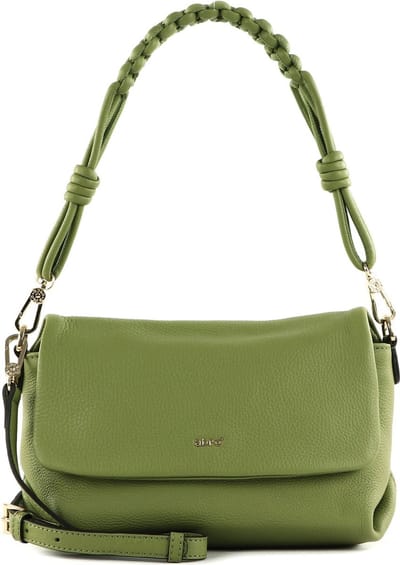 abro Leren Schoudertas Leather Dalia Crossbody Bag Poppy Green Groene