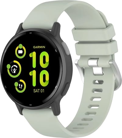 Strap-it Siliconen classic bandje geschikt voor Garmin Vivoactive 6 / 5 / 3 / Vivomove / 3 / HR / Style / Luxe / Sport / Trend / Forerunner 645 / 570 / 245 / 170 / 165 / 70 / 55 / Venu / SQ / SQ2 / 2 Plus / Approach S12 / S40 / S42 - Lichtgroen