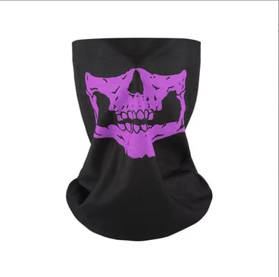 Col met doodshoofd - Skull Coll - Paars/Roze Balaclava - Gezicht Shield - Tactisch Masker - Motor - Nekwarmer - ZwartRoze - CHPN