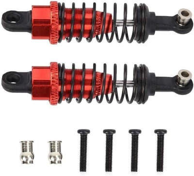 Metalen schokdempers voor 1:18 RC modelauto's - 65mm vervangingsonderdelen en accessoires (rood)