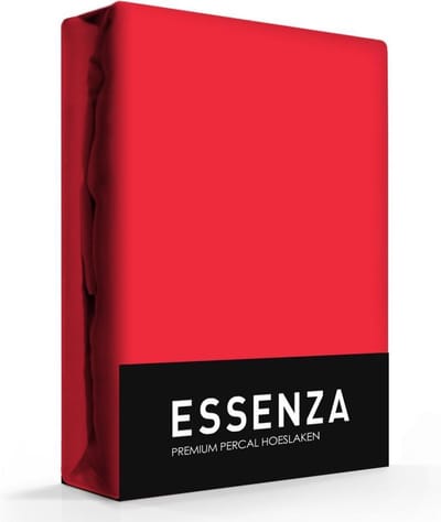 ESSENZA Premium Percale Hoeslaken Red - 200x200 cm