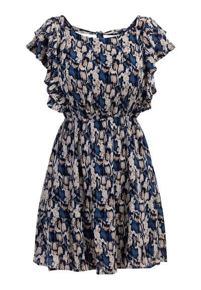 Faina Jurk Dames Blauw Veelkleurig