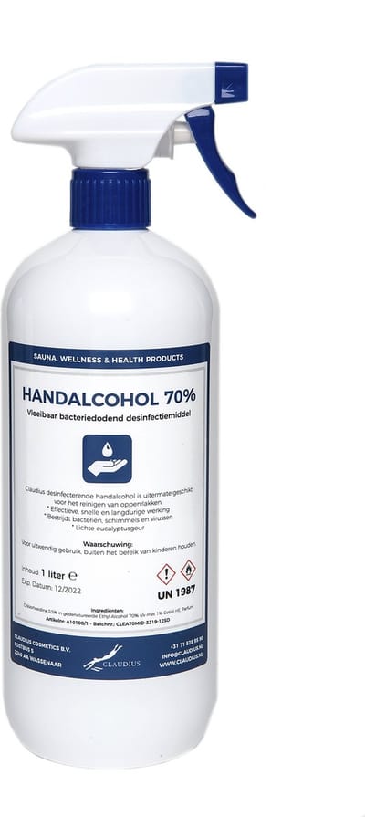 Handalcohol spray 70% - 1 liter met spraykop