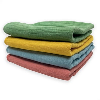 Smikkels – spuugdoekjes baby – set van 4 – hydrofiel + badstof – 4 kleuren
