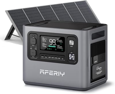 AFERIY Draagbare generator 2800W 2048Wh met 1x400W zonnepaneel - uitbreidbare batterij voor kamperen - thuis en noodgevallen