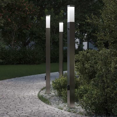 vidaXL Bolderverlichting met sensor en stopcontact 3 stuks 110 cm