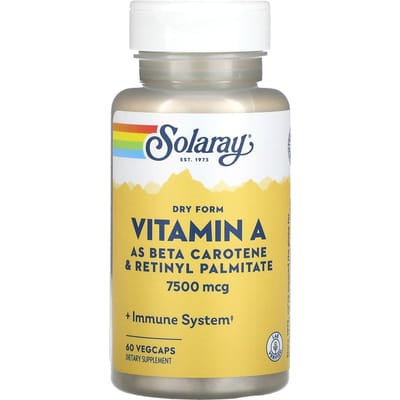 Droge formulering Vitamine A, 7.500 mg, 60 plantaardige capsules