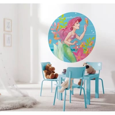 Fotobehang - Ariel Seahorses 125x125cm - Rond - Vliesbehang - Zelfklevend