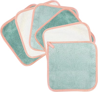 Microfibre Face Cloth, Pack of 6, Reusable Makeup Remover Cloth for Face, Microfibre Cleaning Cloths Face Towels, Makeup Remover Face Towels, Washable and Gentle