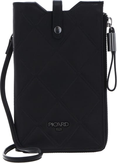 PICARD Leren Telefoontasje Schoudertas Voila 1 Smartphone Bag Black Zwart