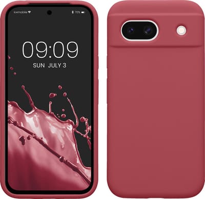 kwmobile telefoonhoesje geschikt voor Google Pixel 8a - Hoesje met siliconen coating - Smartphone case in donkerroze