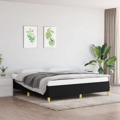 Stoffen Bedframe - Moderne Bedbodem - Slaapkamer Inrichting - Eenvoudige Montage - 180x200 cm - Zwart