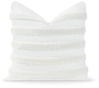 Waterdicht Sierkussenhoes voor Binnen en Buiten, 45,7 x 45,7 cm met Pluizige Strepen