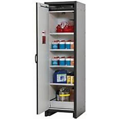 Veiligheidskast type 30 asecos Q-CLASSIC-30, scharnierende deur, links scharnierend, voorste veiligheidsdeur geel, B 564 x D 620 x H 1947 mm