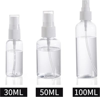 WiseGoods Sprayflesje Leeg - Spray Bottle - Sprayflacon 3 Delig - Lege Spuitflesjes - Kunststof - 30 / 50 / 100ml - Transparant