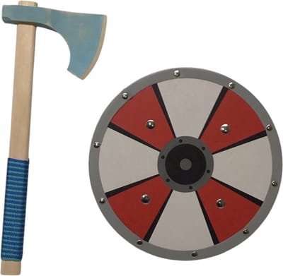 Vikingset met Vikingschild Vikingbijl Viking schild ridderschild ridder Vikings wicky Woodsy