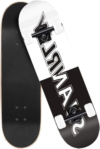Skateboard Deck - Cruiser Board - Street Cruisen - 7-laags Esdoorn - 79x13.5cm - Zwart Wit