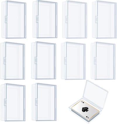 Transparante opbergdoos voor speelkaarten - 10 stuks, kleine plastic boxen met deksel voor knutselspullen en accessoires