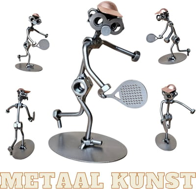 Padelser-metaal kunst-metaal beeld-sport-padel-het best cadeau-uniek-verjaardag-sinterklas gift-kerst-geschenk