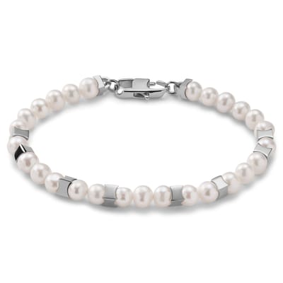 Lucleon - Heren - Roestvrij Staal Armband - Wit