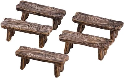 Miniatuur Bankje - Poppenhuis Decoratie - Tuinieren DIY - Hartvormig Design - 55x18x20mm - Niet gespecificeerd