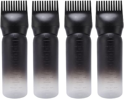 4 Stuks Wortelvormige Applicator Fles voor Haarverf en Haarolie - Precisie Toepassing, Gemakkelijk in Gebruik, Perfect voor Thuisgebruik
